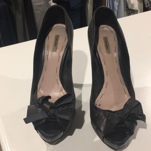 Miu miu platform peep toes pumps